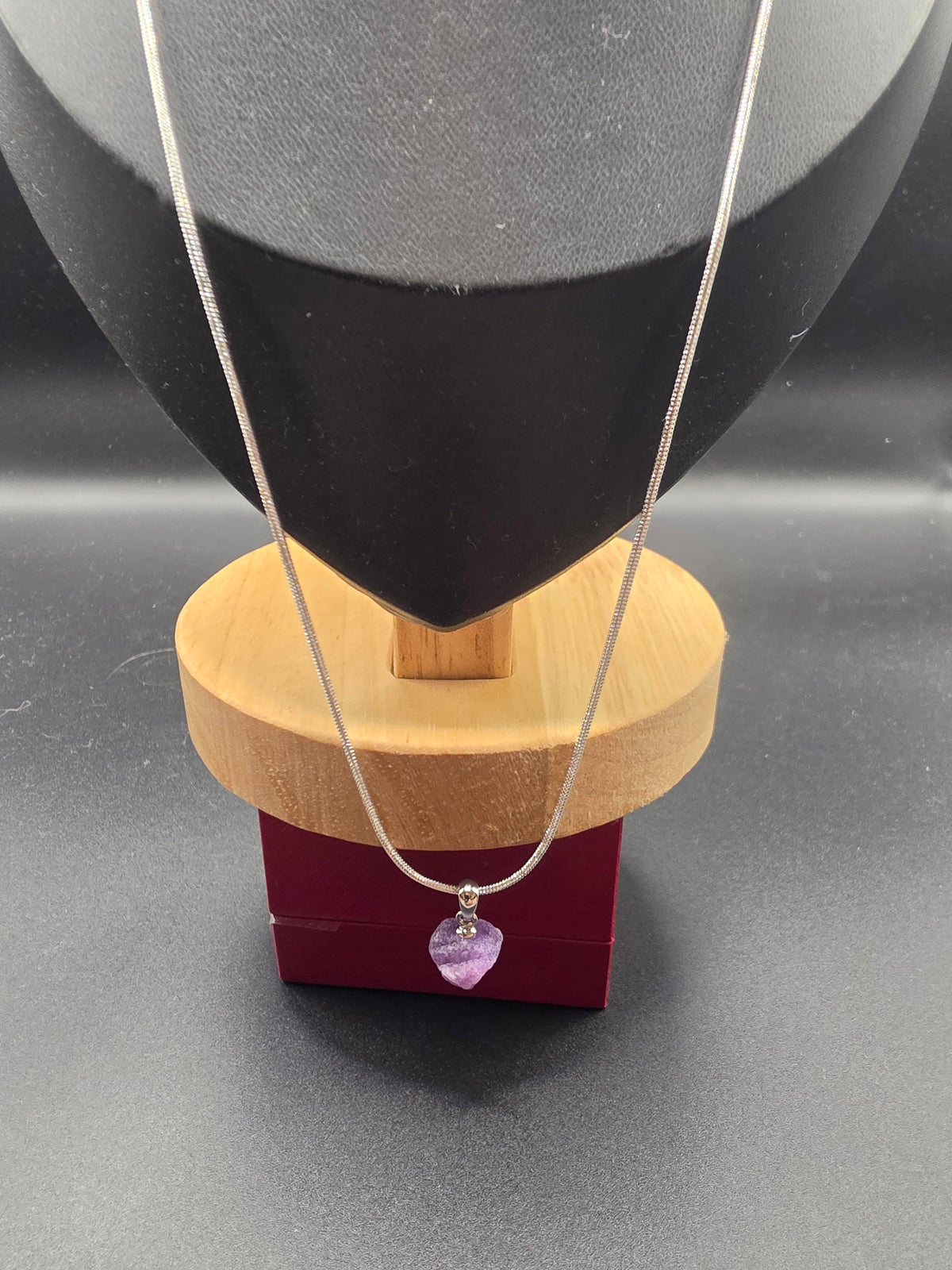 Ruby Rough Pendant on Sterling Silver Chain
