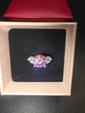 3ct Pink Cubic Zirconia Sterling Silver Ring – Size 9 (R½)