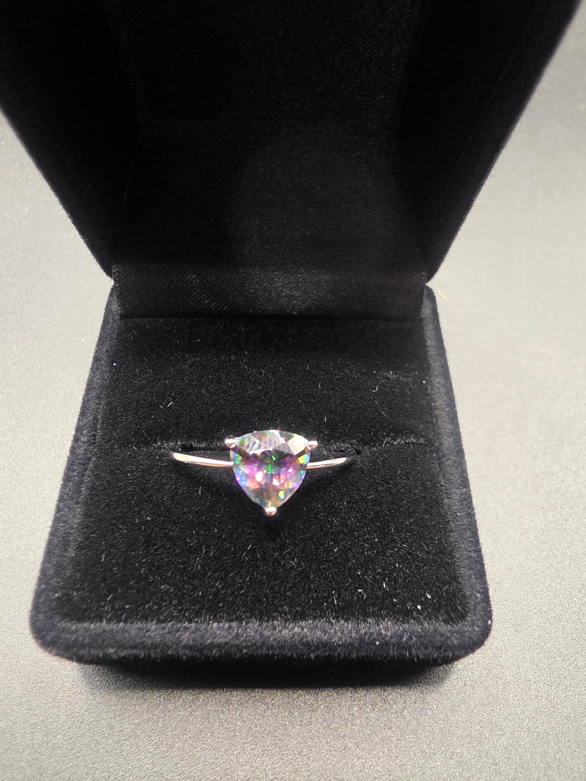 2ct Mystic Topaz Sterling Silver Fine Band Ring – Size 7 (N½)