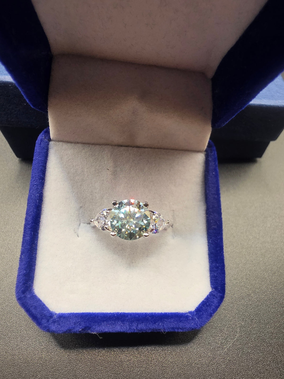 3ct Brilliant Cut Moissanite Sterling Silver Ring – Size 9 (R½)