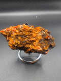 Crocoite on Wulfenite and Basalt Matrix