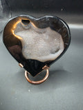 Orca Agate Druzy Polished Love Heart 275g