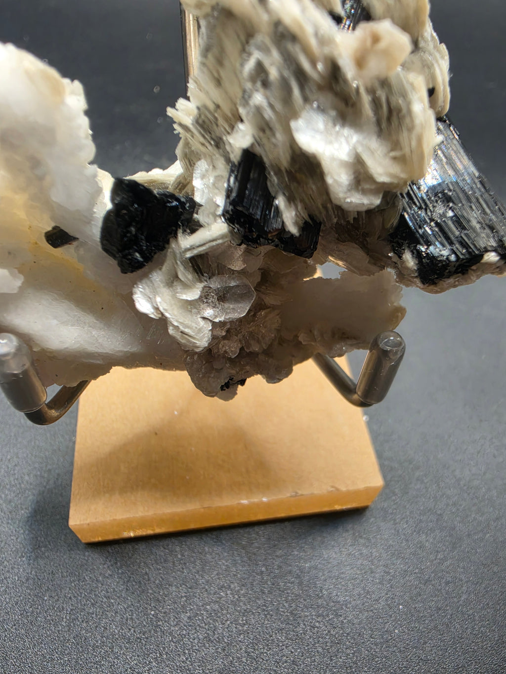 77g Black Tourmaline & Muscovite on Calcite – Pakistan