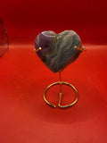 Polished Crazy Lace Agate Heart