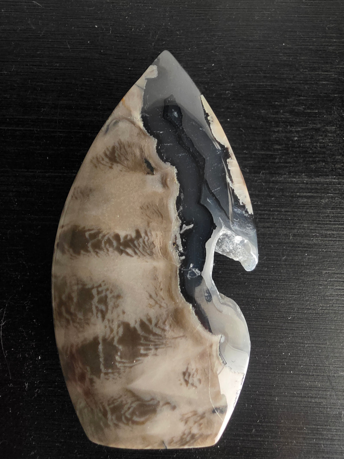 Orca Agate Geode Polished Point